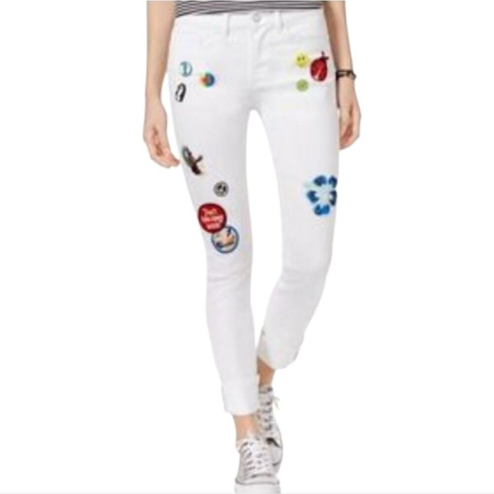 Indigo rein White‎ patched ankle skinny Stretch jeans size 5 New